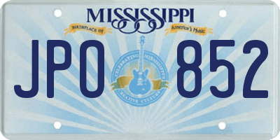 MS license plate JPO852