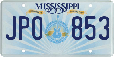 MS license plate JPO853