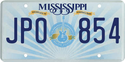 MS license plate JPO854
