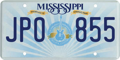 MS license plate JPO855