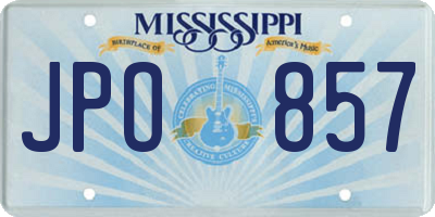 MS license plate JPO857