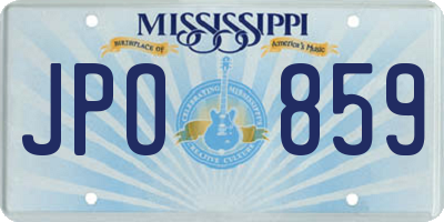 MS license plate JPO859