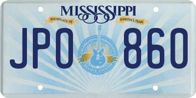 MS license plate JPO860