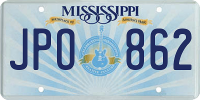 MS license plate JPO862