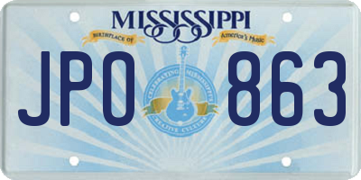 MS license plate JPO863