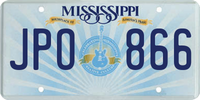MS license plate JPO866