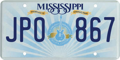 MS license plate JPO867