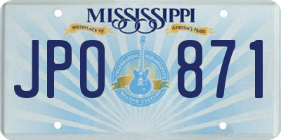 MS license plate JPO871