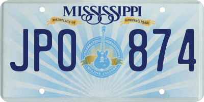 MS license plate JPO874