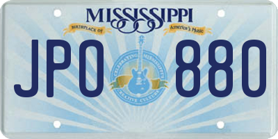 MS license plate JPO880