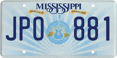 MS license plate JPO881