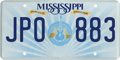 MS license plate JPO883