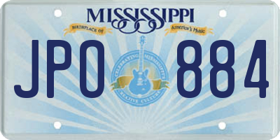 MS license plate JPO884
