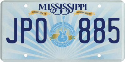 MS license plate JPO885