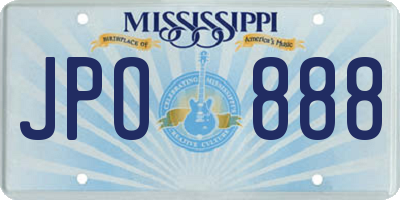 MS license plate JPO888