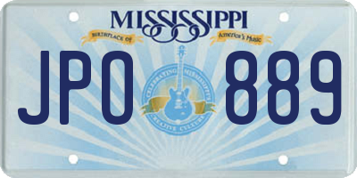 MS license plate JPO889