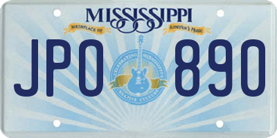 MS license plate JPO890