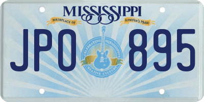 MS license plate JPO895