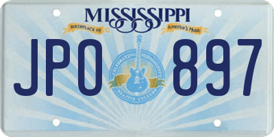 MS license plate JPO897