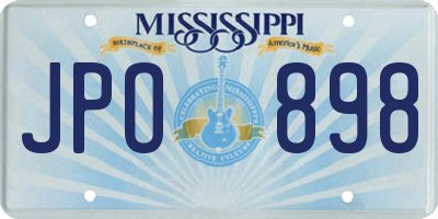 MS license plate JPO898