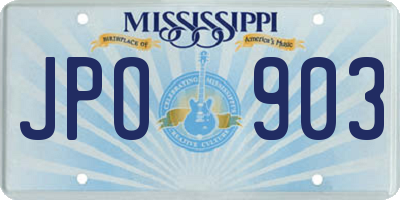 MS license plate JPO903