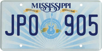 MS license plate JPO905