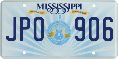 MS license plate JPO906