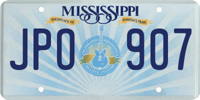 MS license plate JPO907