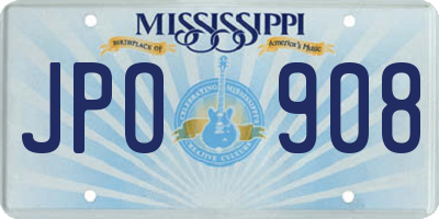 MS license plate JPO908