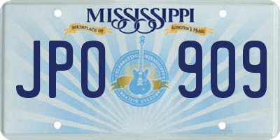 MS license plate JPO909