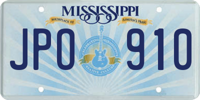 MS license plate JPO910