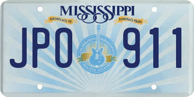 MS license plate JPO911