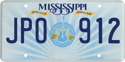 MS license plate JPO912