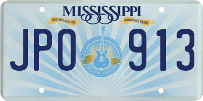 MS license plate JPO913