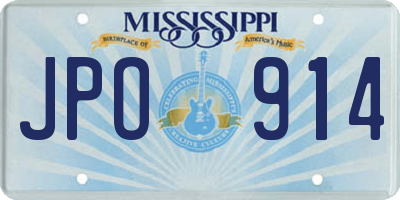 MS license plate JPO914