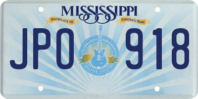 MS license plate JPO918