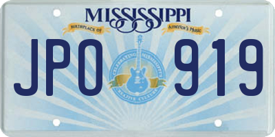 MS license plate JPO919