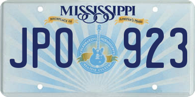 MS license plate JPO923