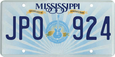 MS license plate JPO924