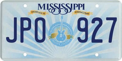 MS license plate JPO927