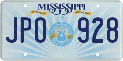 MS license plate JPO928