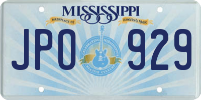 MS license plate JPO929