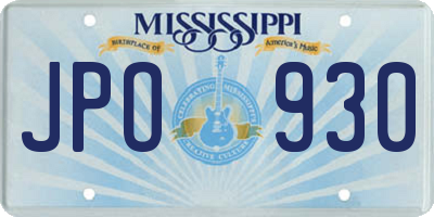 MS license plate JPO930
