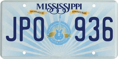 MS license plate JPO936