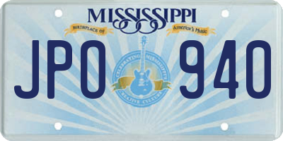 MS license plate JPO940