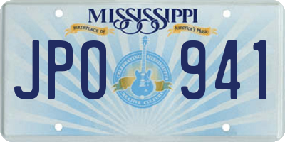 MS license plate JPO941