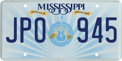 MS license plate JPO945