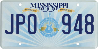 MS license plate JPO948