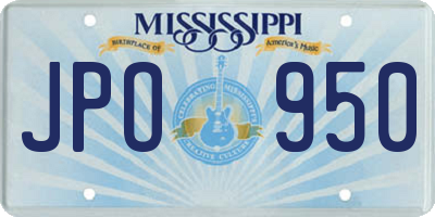 MS license plate JPO950