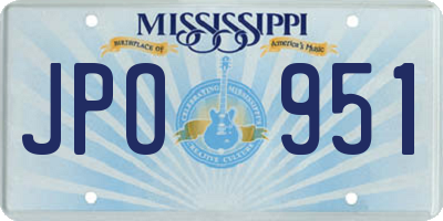 MS license plate JPO951
